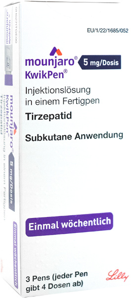 Mounjaro 5mg/Dosis Kwikpen Injektionslösung 1 Pen (1Pen = Bedarf für 4 Wochen)