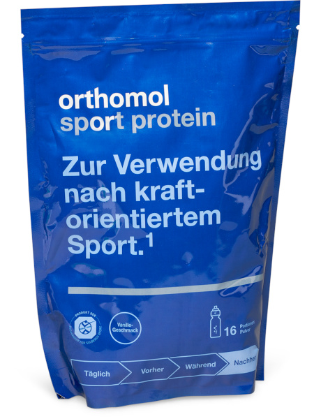orthomol sport protein - nach dem Kraftsport - Eiweißpulver - Schokoladen-Geschmack - 640g